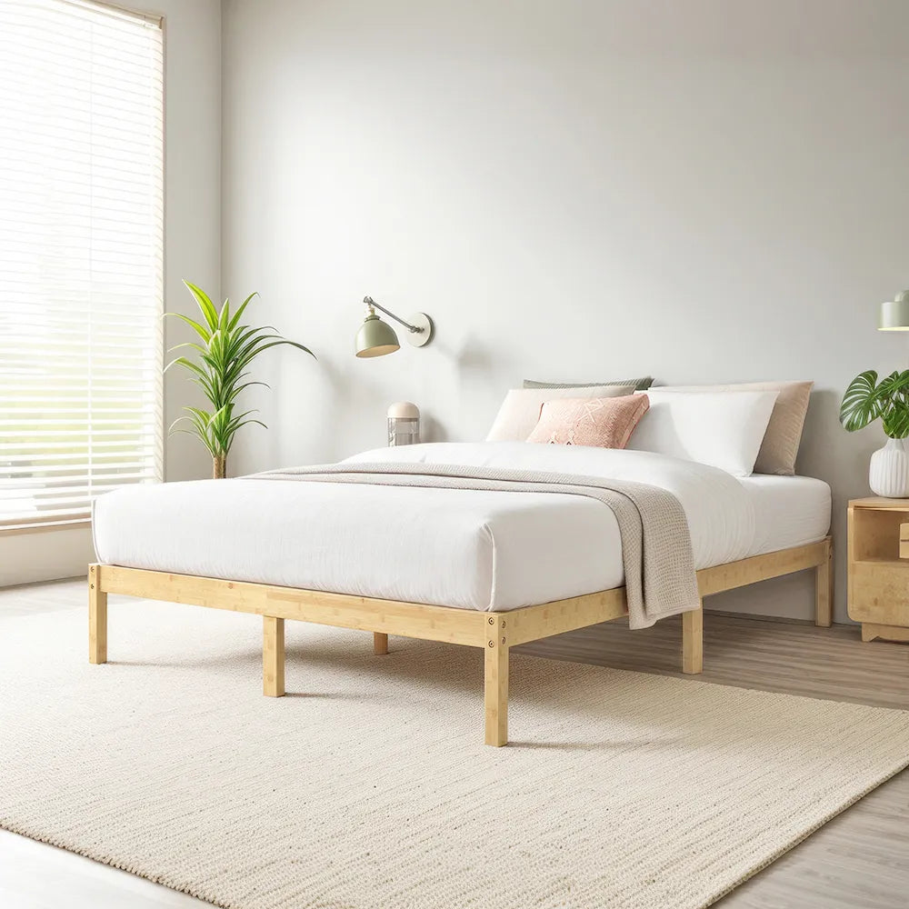 Bamboo 竹製 ベッドフレーム 30.5cm 天然竹