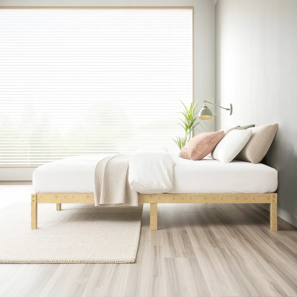 Bamboo 竹製 ベッドフレーム 30.5cm 天然竹