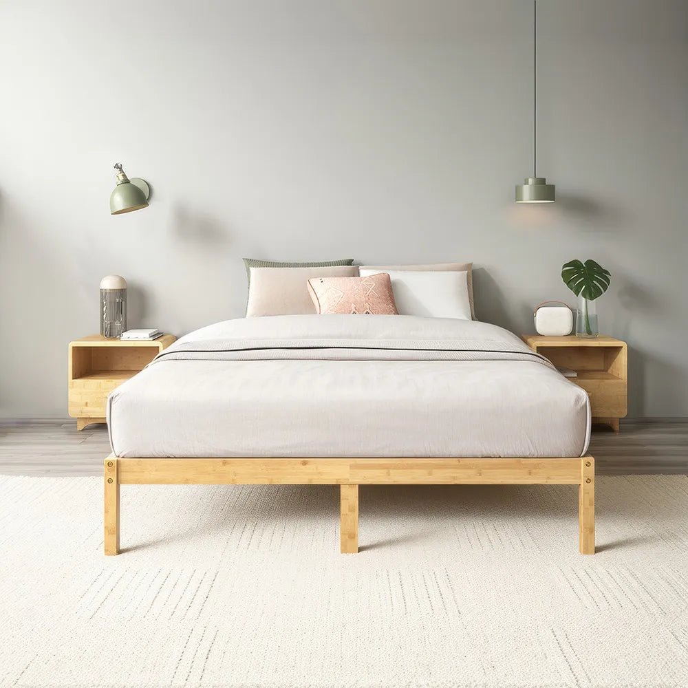 Bamboo 竹製 ベッドフレーム 30.5cm 天然竹