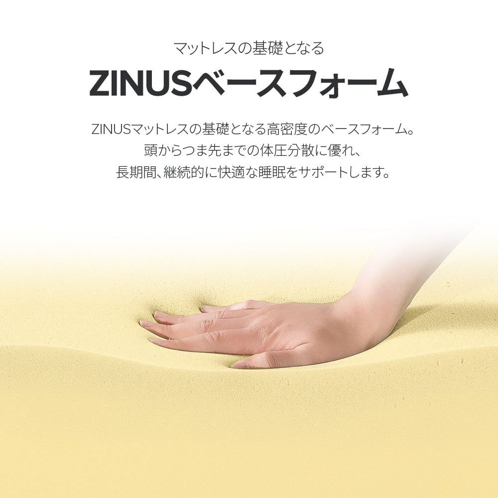 【アウトレット】【外装不良】ZINUS ウレタンフォーム マットレス Classic 低反発 緑茶 20.3cm ホワイト