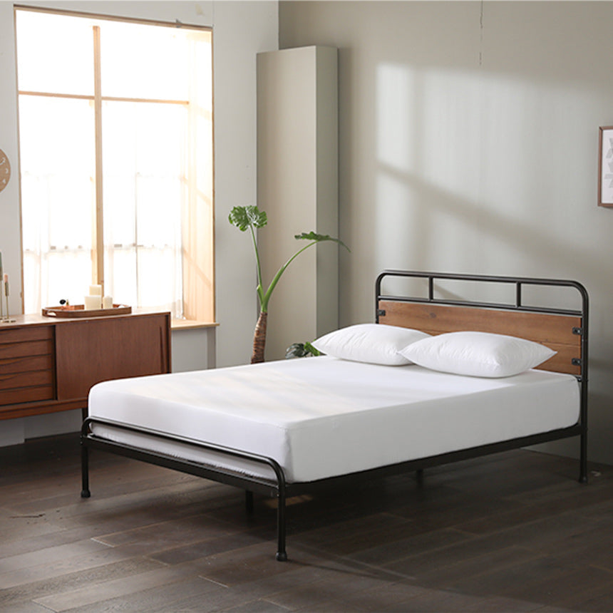 【良品アウトレット】【旧規格】Santa Fe ベッドフレーム スチール&ウッド ヘッドボード付 30cm ブラック