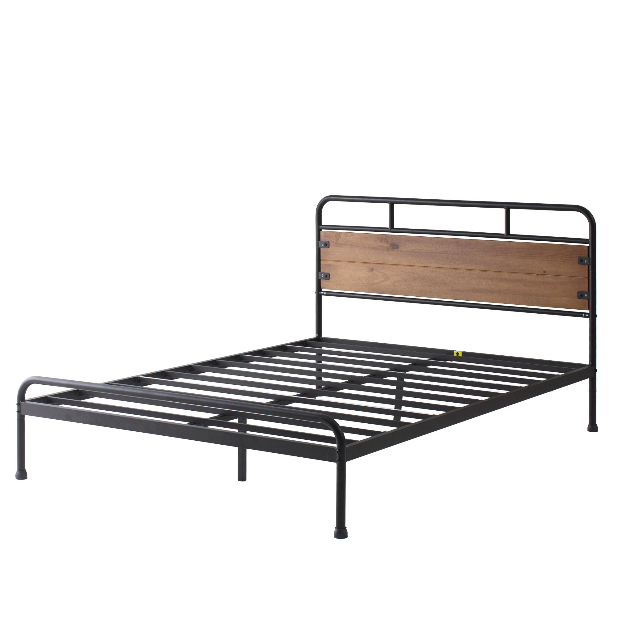 【良品アウトレット】【旧規格】Santa Fe ベッドフレーム スチール&ウッド ヘッドボード付 30cm ブラック