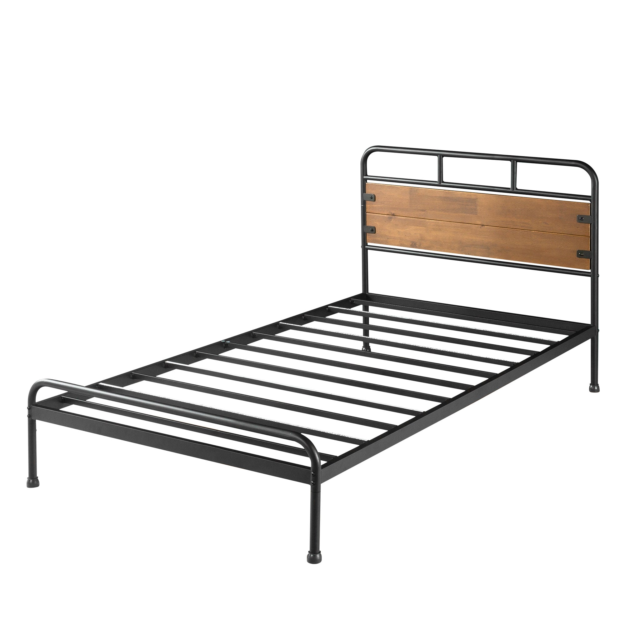 【良品アウトレット】【旧規格】Santa Fe ベッドフレーム スチール&ウッド ヘッドボード付 30cm ブラック