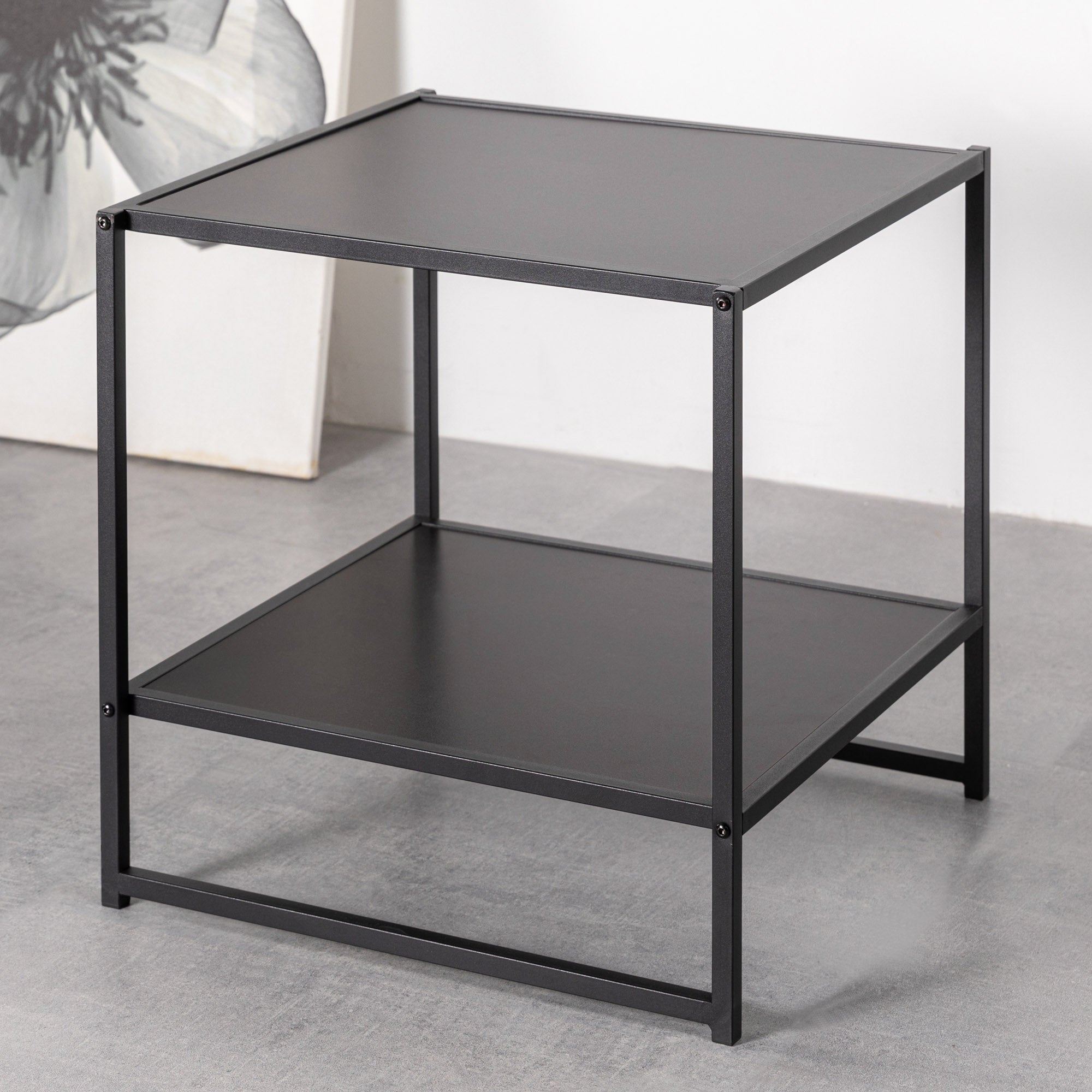 【アウトレット】Modern Studio Collection ナイトテーブル ベッドサイドテーブル 50.8cm ブラウン ブラック ウッド