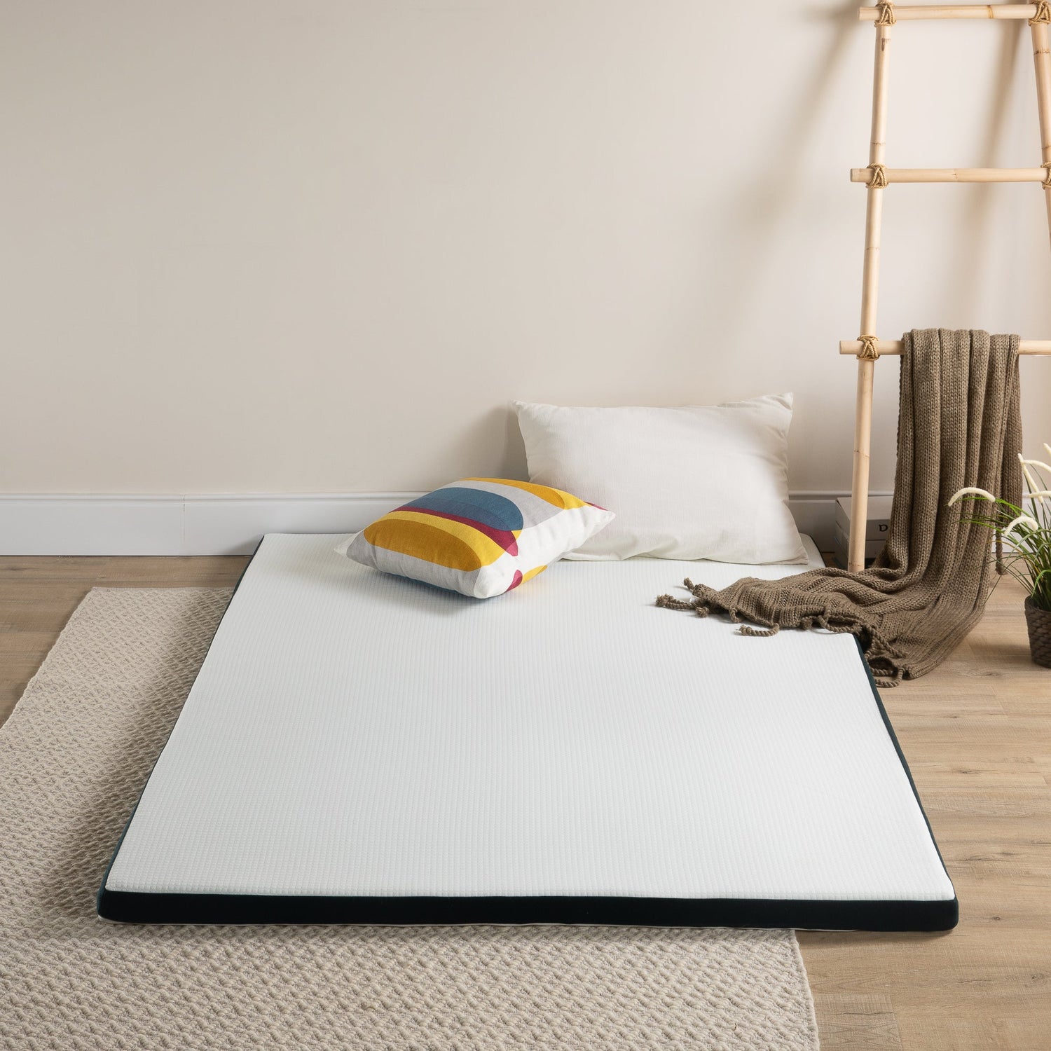 低反発 GreenTea マットレストッパー 5cm ウレタンフォーム 緑茶