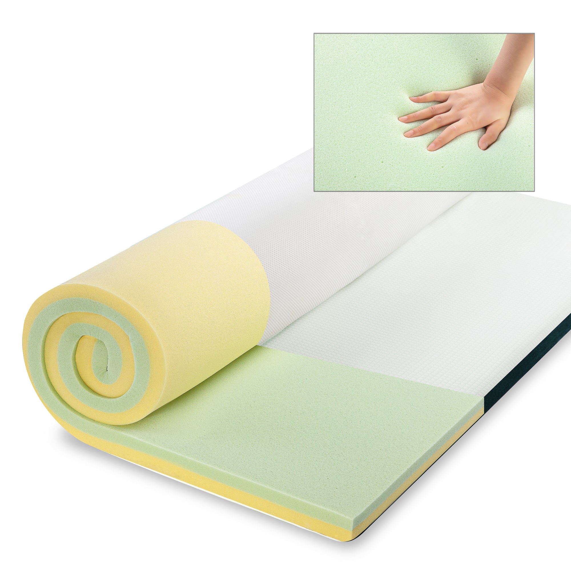 低反発 GreenTea マットレストッパー 5cm ウレタンフォーム 緑茶成分