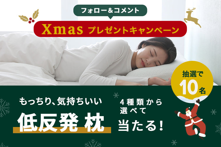 フォロー＆コメントでお好きな " 低反発 枕 " が当たる！クリスマスプレゼントキャンペーン