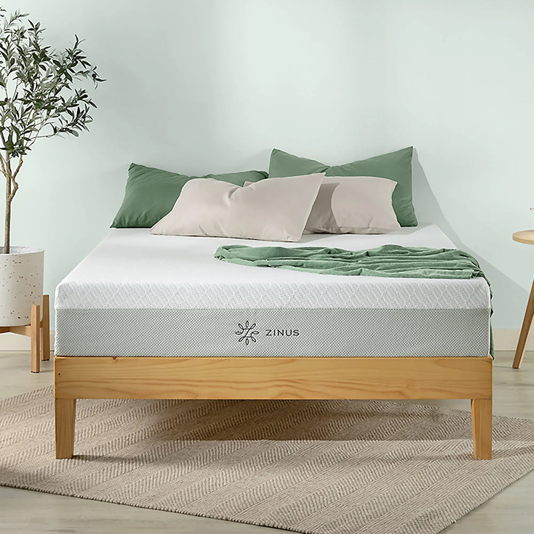 GreenTea Luxe マットレス ウレタンフォーム 7-ZONE体圧分散・緑茶成分配合・通気性 20cm ホワイト